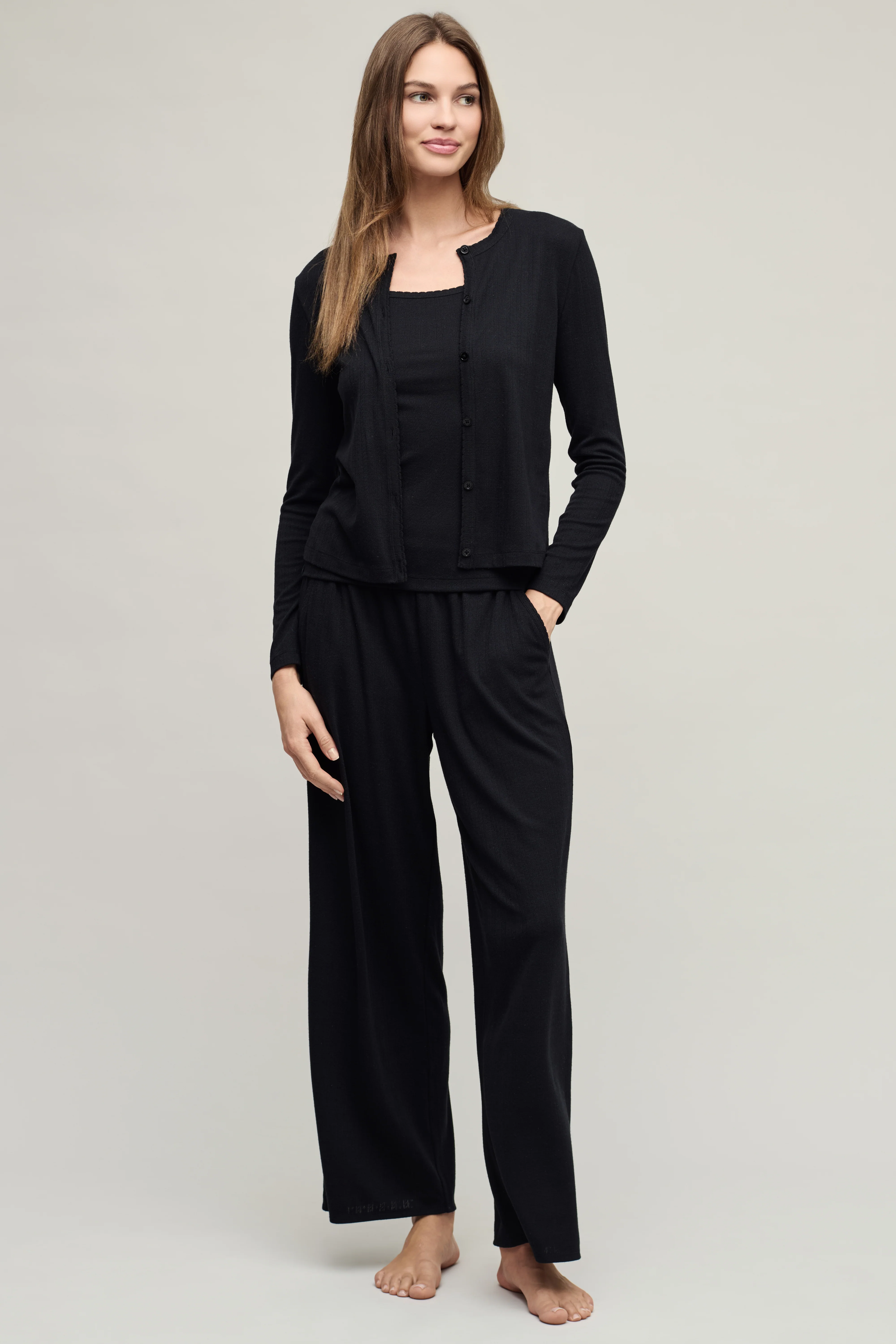 Pointelle Rib Pant with Scallop Trim - Image 12