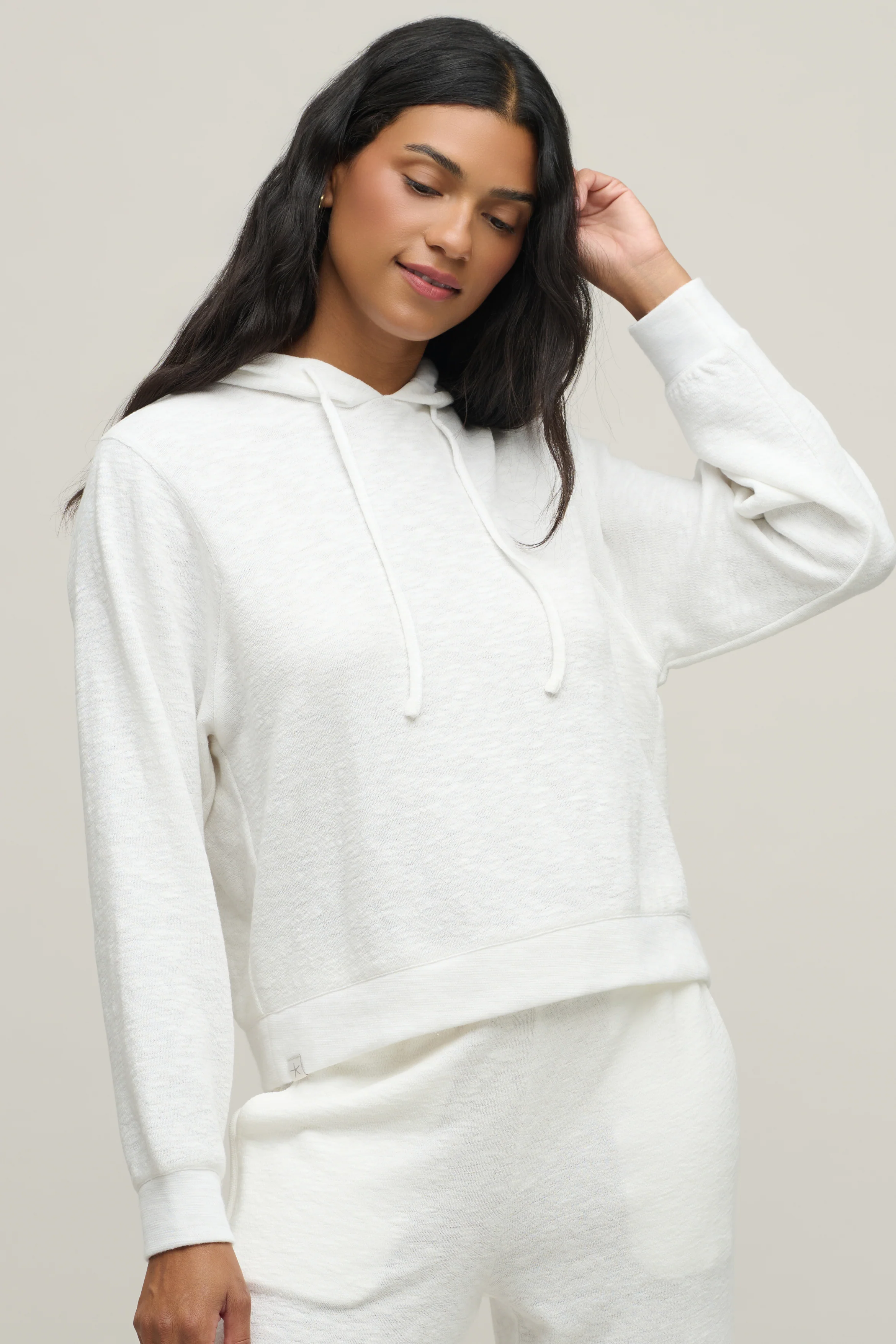 Slub Double Knit Seamed Hoodie
