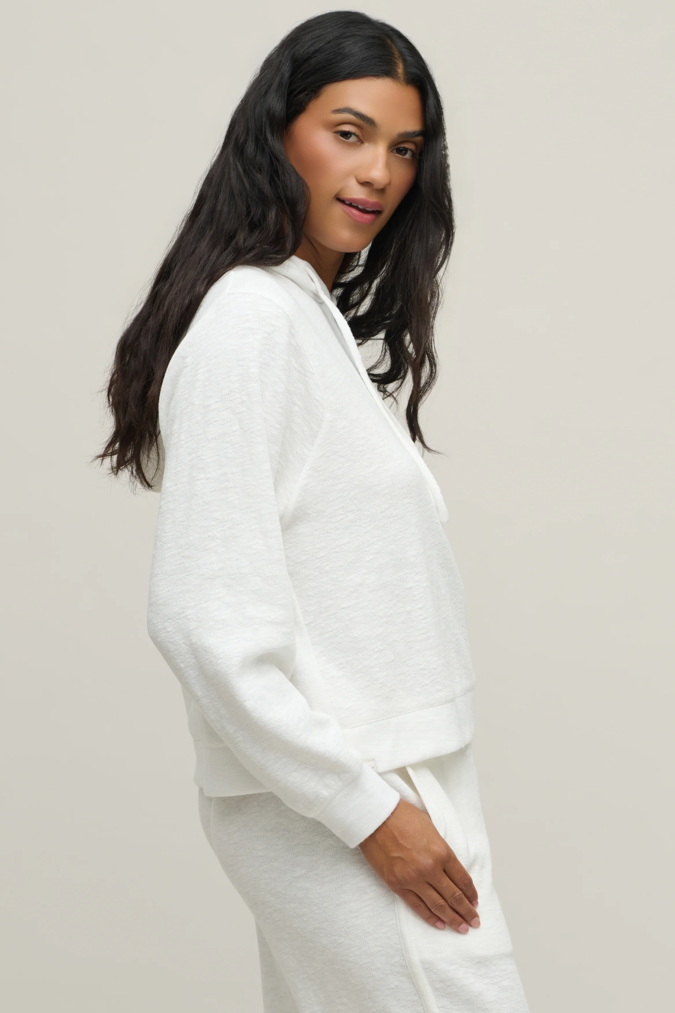 Slub Double Knit Seamed Hoodie - Image 2