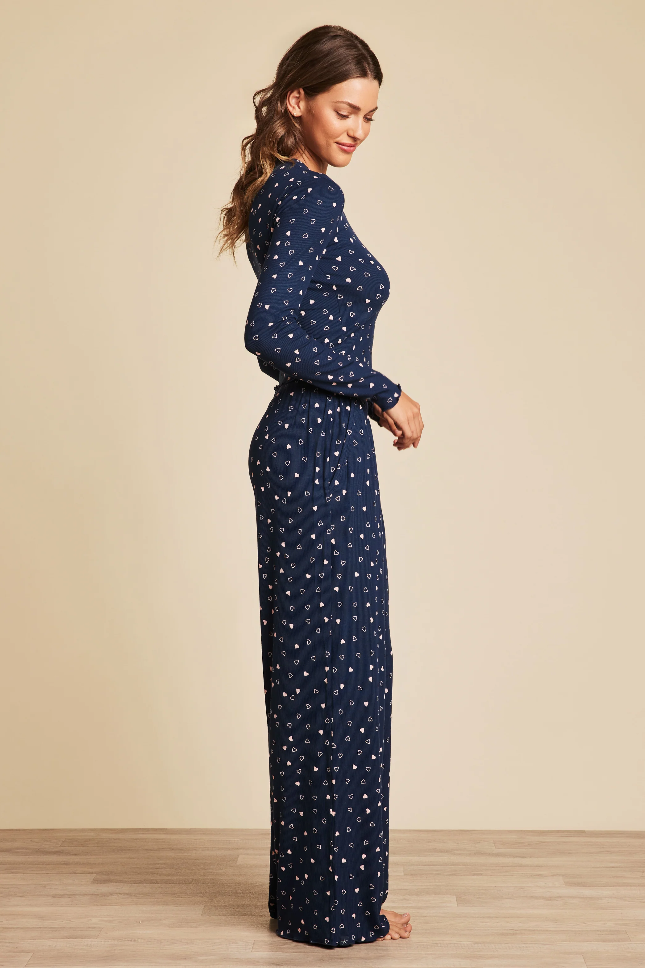 Ultra Soft Rib Lettuce Hem Wide Leg Pant - Image 2