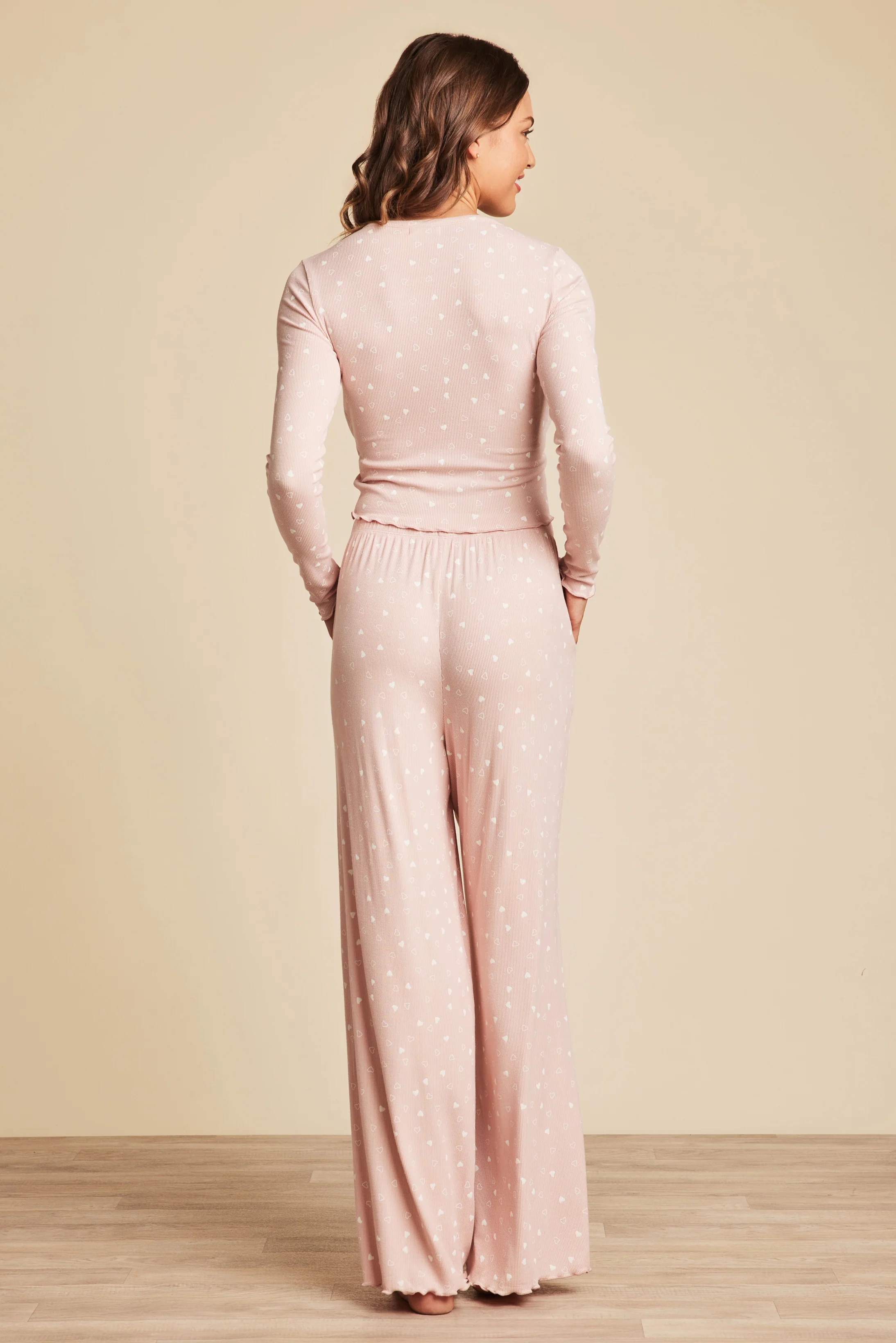 Ultra Soft Rib Lettuce Hem Wide Leg Pant - Image 6