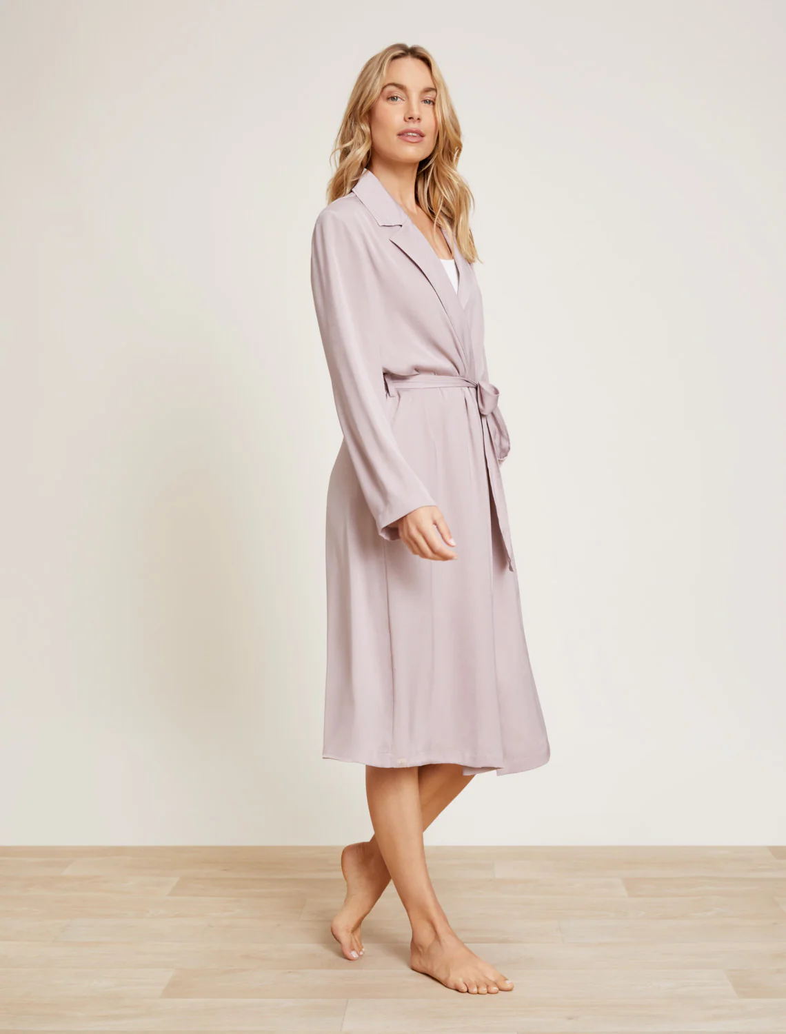Washed Satin Notch Collar Robe - Image 2