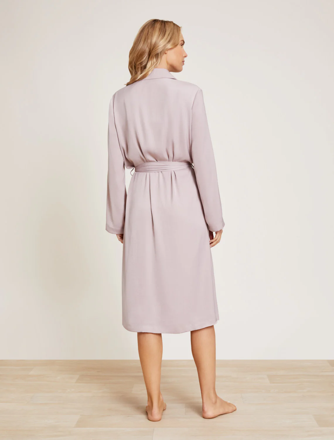 Washed Satin Notch Collar Robe - Image 3
