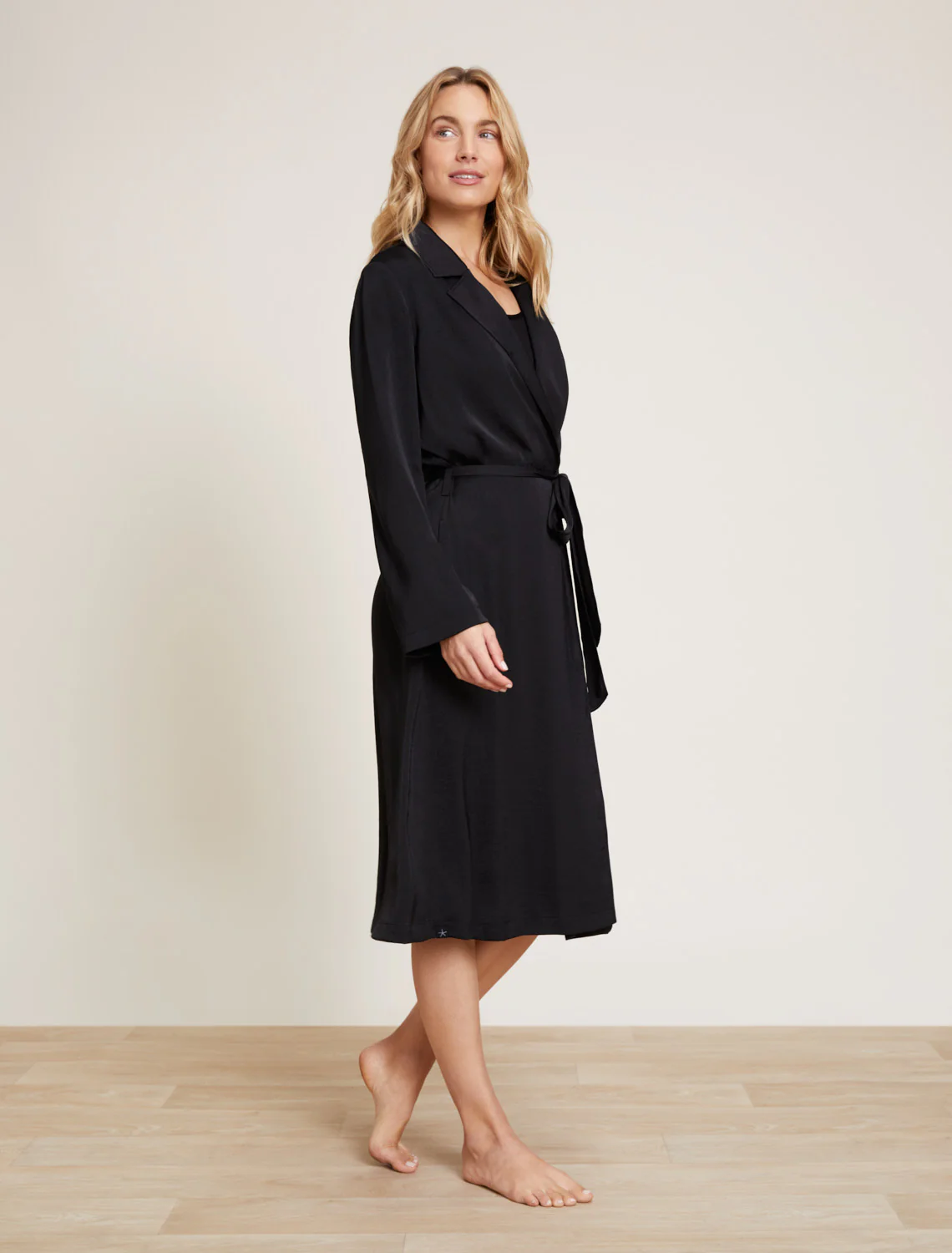 Washed Satin Notch Collar Robe - Image 6
