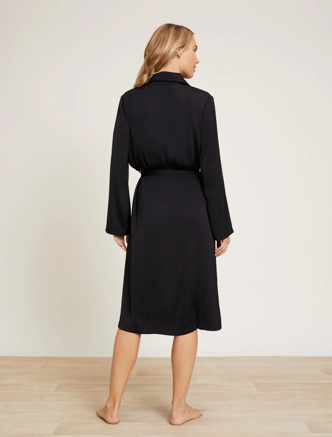 Washed Satin Notch Collar Robe - Image 7