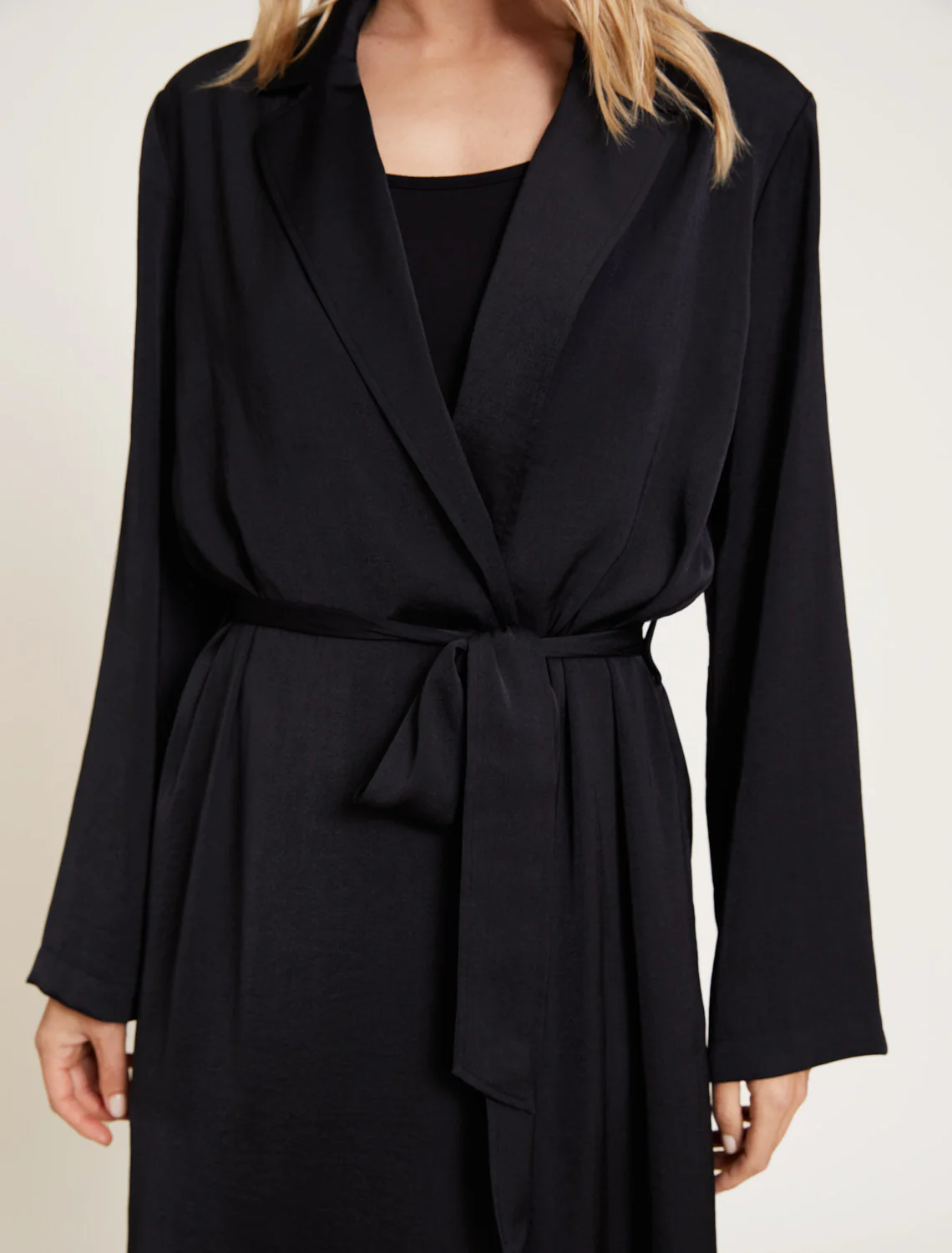 Washed Satin Notch Collar Robe - Image 8