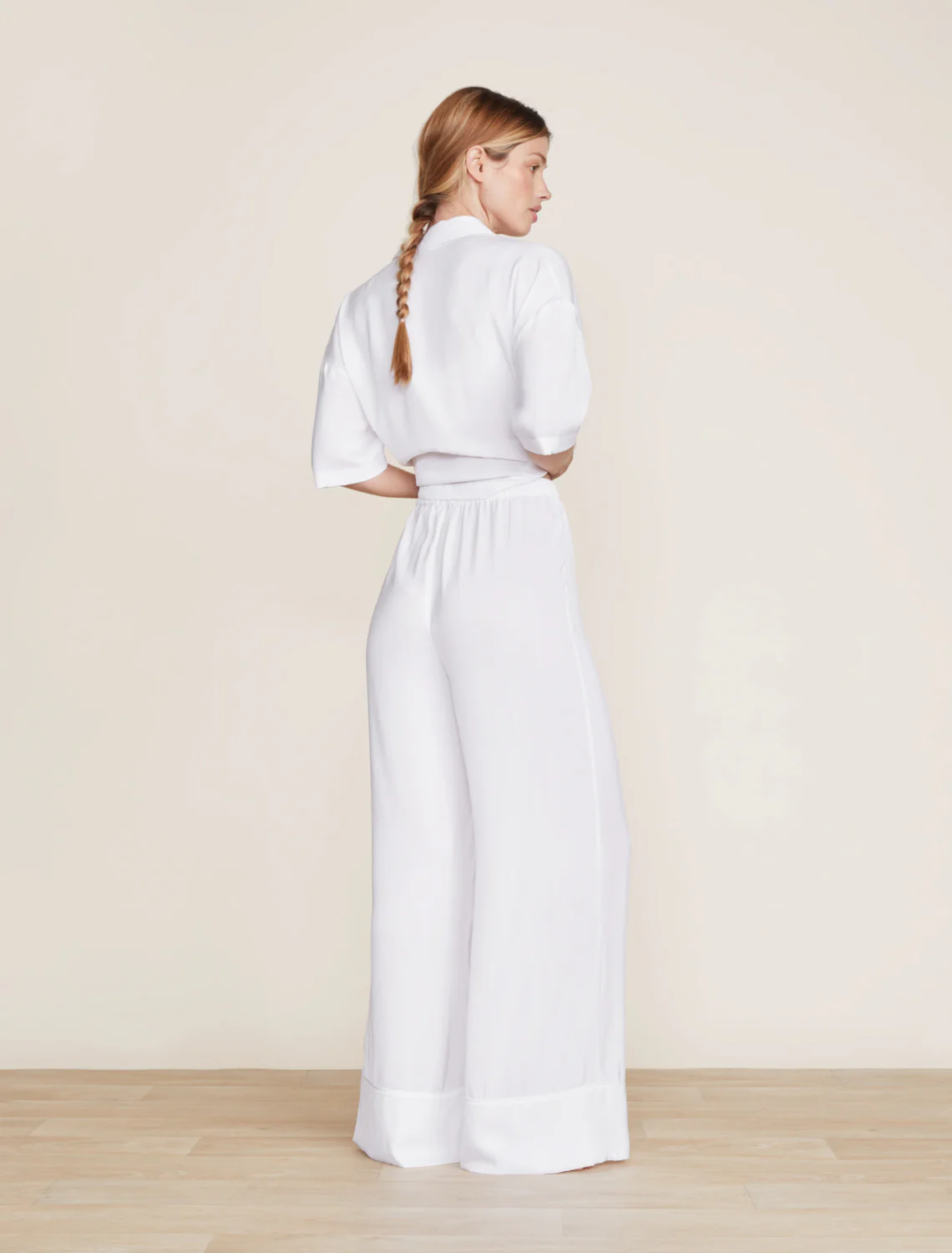 Washed Satin Piped Wide Leg Pant - Image 5